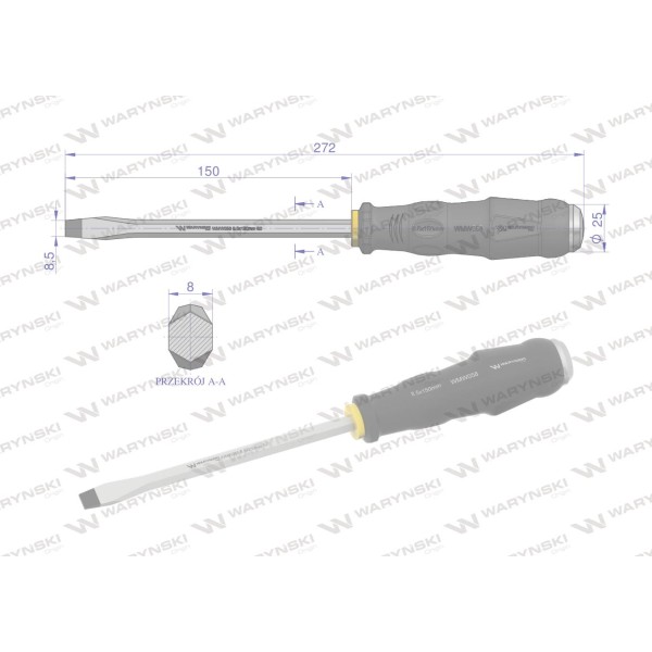 wkrętak do pobijania 8.5x150mm Waryński WMW058 | Exvi