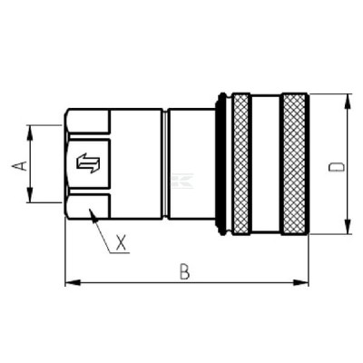 Szybkozłącze gniazdo 1/2" gwint wew. 1/2" NV12GASF | Exvi
