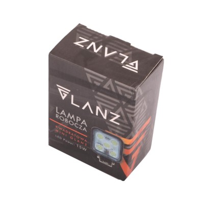 Lampa robocza kwadratowa mini 15W 5 LED GLANZ L2204G | Exvi