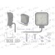 Lampa robocza kwadratowa mini 15W 5 LED GLANZ L2204G | Exvi