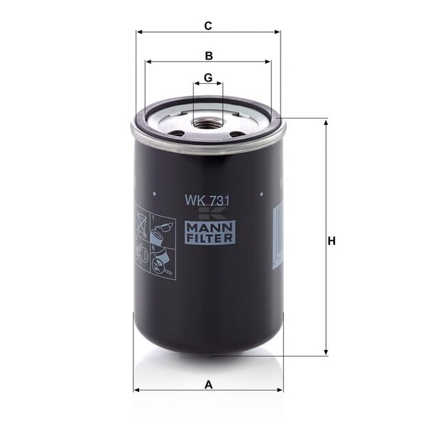 Filtr wymienny paliwa WK731 | Exvi