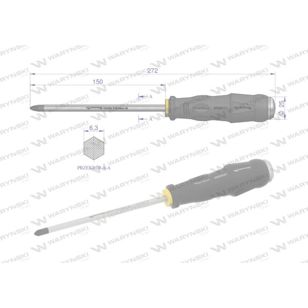 wkrętak do pobijania PH2x150mm Waryński WMW061 | Exvi