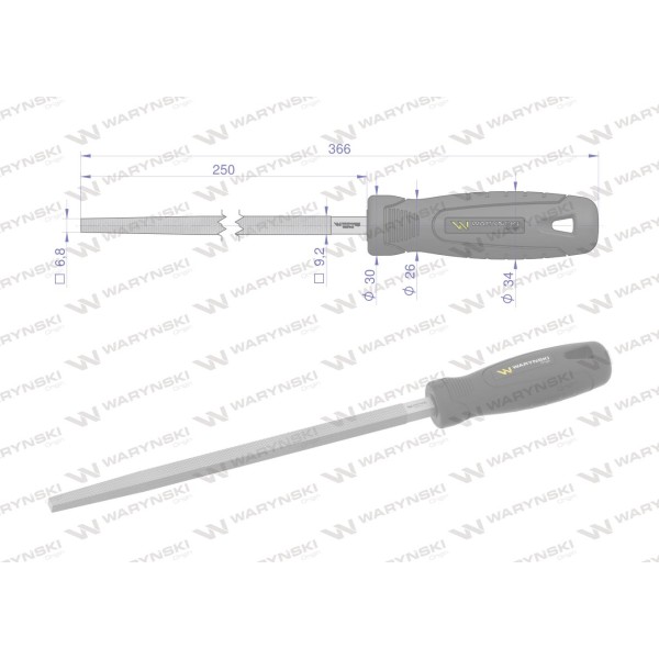 Pilnik kwadratowy 250 mm Waryński WMF012 | Exvi