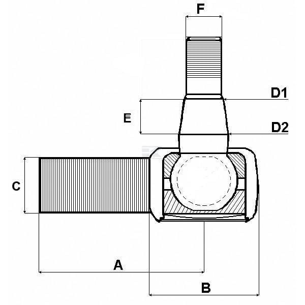 Końcówka drążka kierowniczego Renault SHP244KR | Exvi