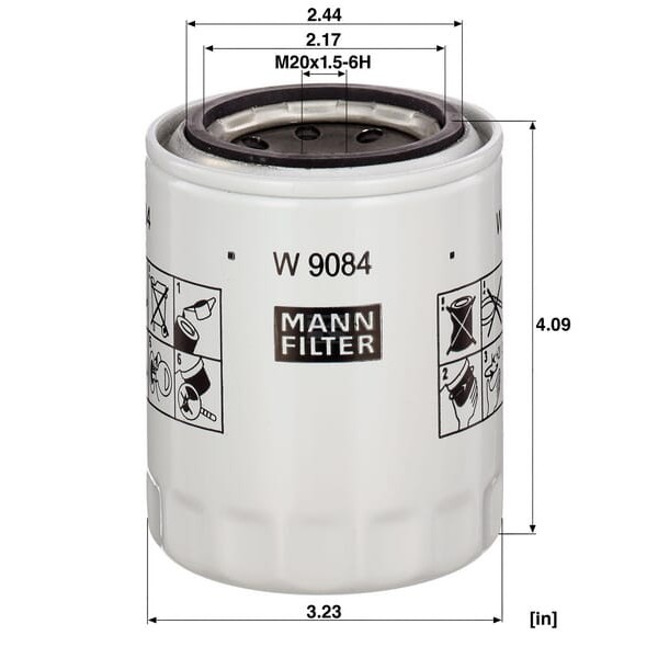 Filtr oleju W9084 | Exvi