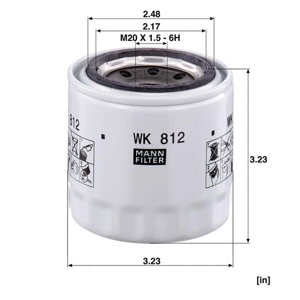 Filtr wymienny paliwa WK812 | Exvi