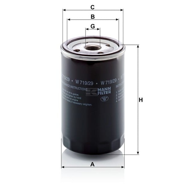 Filtr oleju W71929 | Exvi