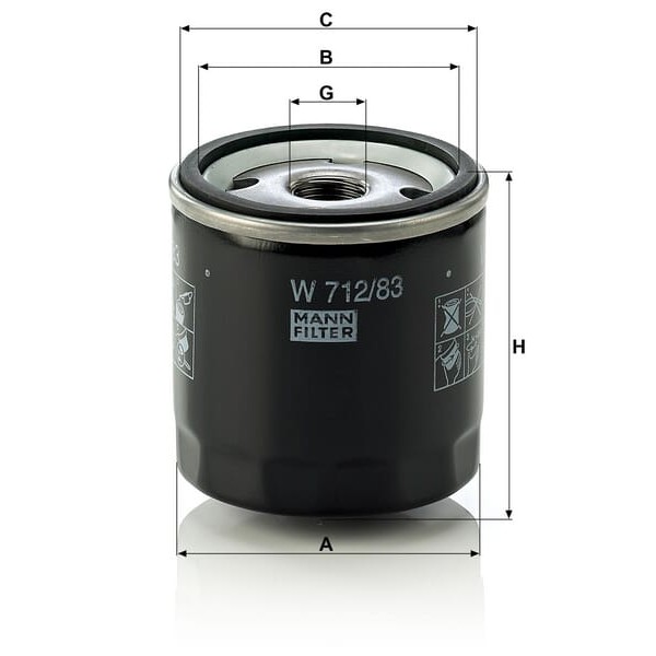 Filtr oleju Mann & Hummel W71283 | Exvi