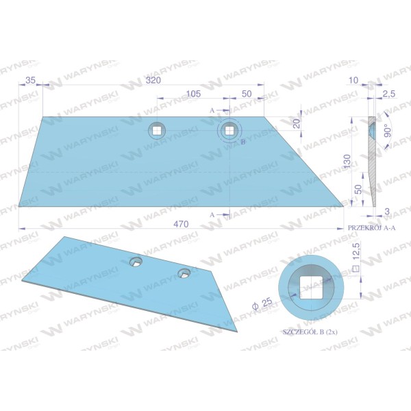 Lemiesz prawy 16" zastosowanie WG 100 B R 3351958 | Exvi