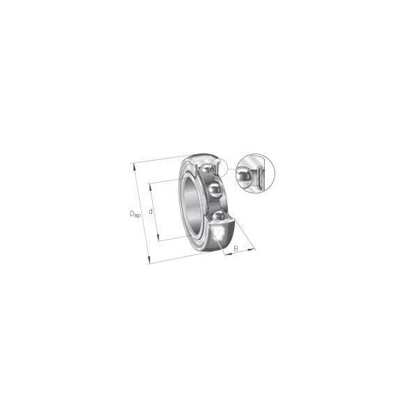 Łożysko kulkowe zwykłe 35x72x17 mm INA/FAG 207NPPB | Exvi