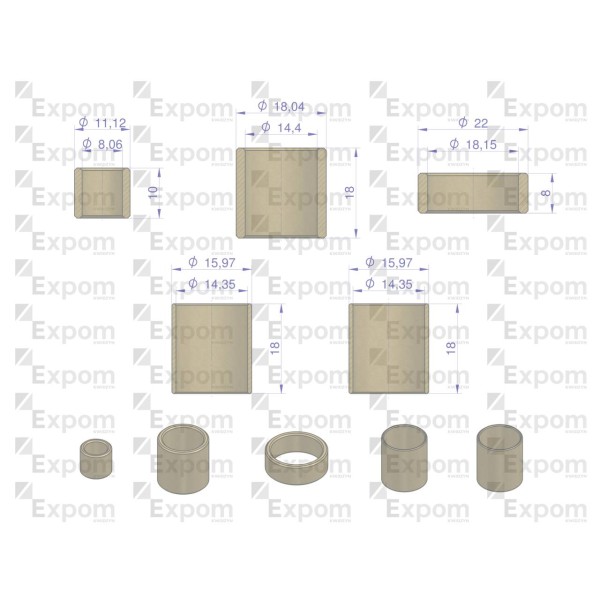 Komplet łożysk ślizgowych rozrusznika 14478341M91EX | Exvi