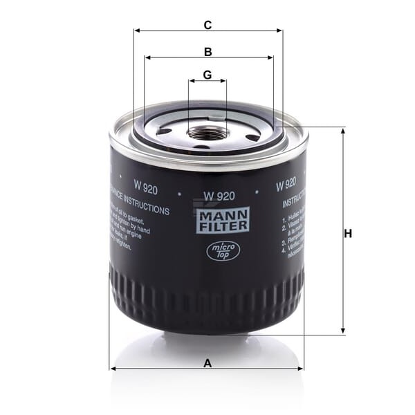 Filtr oleju W920 | Exvi