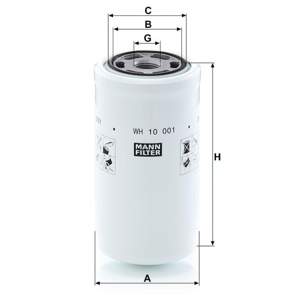 Filtr hydrauliczny WH10001 | Exvi