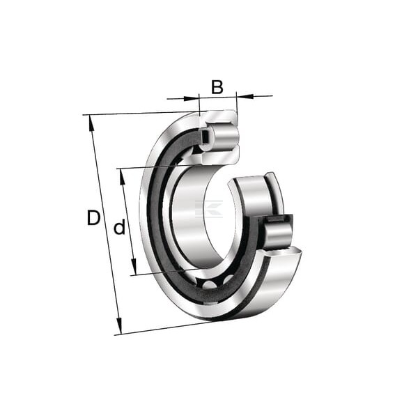 Łożysko walcowe 35x72x17 mm INA/FAG NJ207ETVP2 | Exvi