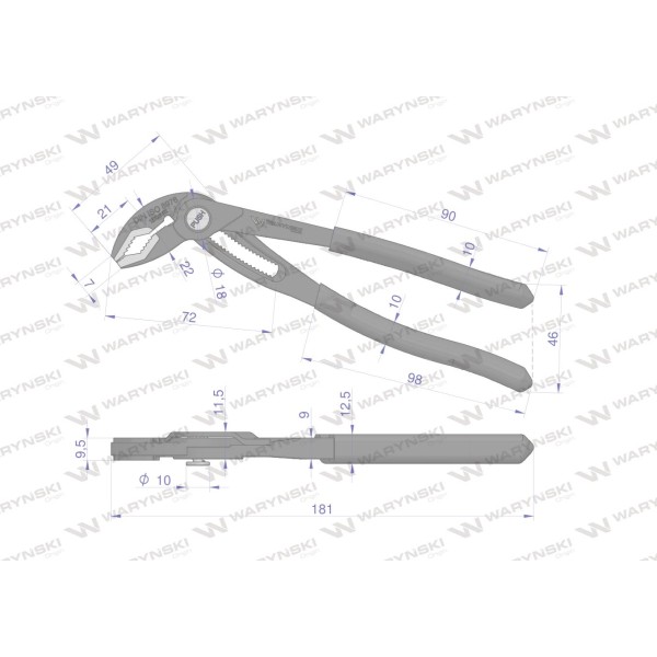 Szczypce do rur szybkonastawne 180mm. zakres WMH126 | Exvi