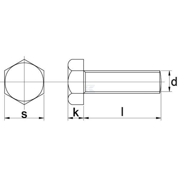 Śruba cały gwint DIN933 M16x30 mm kl.8.8 9331630 | Exvi