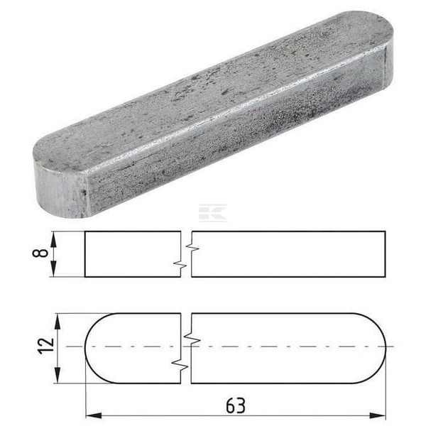 Wpust pryzmatyczny Kramp, 12 x 8 x 63 mm 688512863 | Exvi