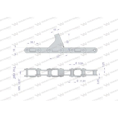 Łańcuch obrywacza kolb przystawki 80262179 | Exvi