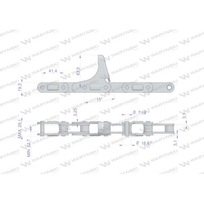 Łańcuch obrywacza kolb przystawki 86523386 | Exvi