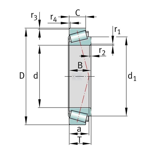 Łożysko stożkowe 55x100x35x27 mm INA/FAG 33211A | Exvi
