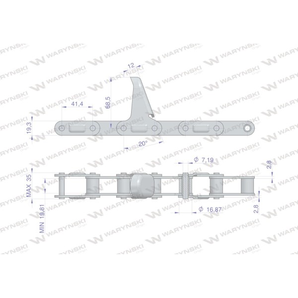 Łańcuch obrywacza kolb przystawki 322572950 | Exvi