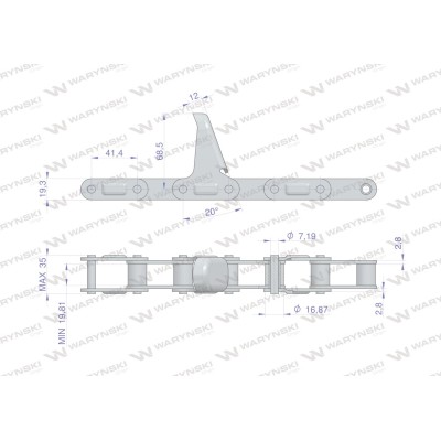 Łańcuch obrywacza kolb przystawki 322572950 | Exvi