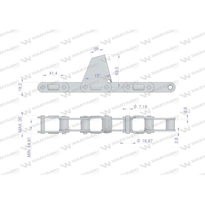Łańcuch obrywacza kolb przystawki 322718950 | Exvi