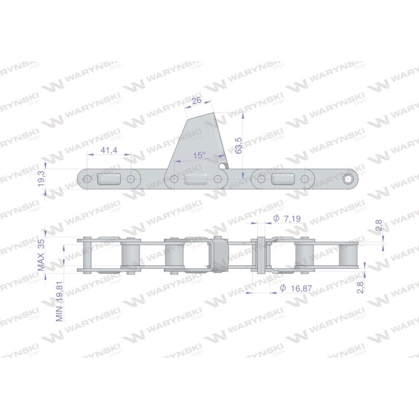 Łańcuch obrywacza kolb przystawki 322718950 | Exvi