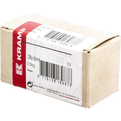 Nity z łbem stożkowym Kramp, 6 x 18 mm, 0,5 kg 618V | Exvi