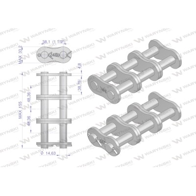 Zamek łańcucha Z24B-3 (R3 1.1/2) Waryński Z24B3 | Exvi