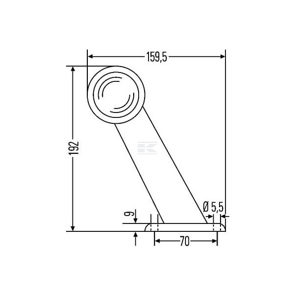 Lampa obrysowa 12V czerwona/biała 2XS955232001 | Exvi