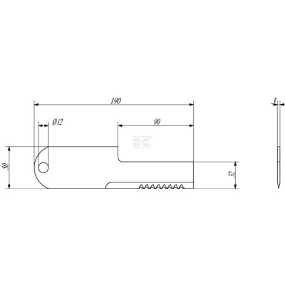 Przeciwnóż ząbkowany 190x50/32x3 mm 280940Z | Exvi