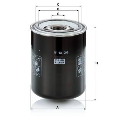 Filtr hydrauliczny W13009 | Exvi