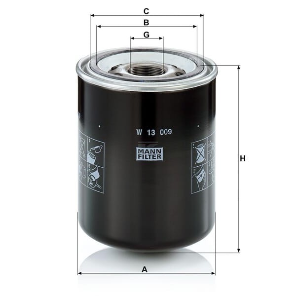 Filtr hydrauliczny W13009 | Exvi