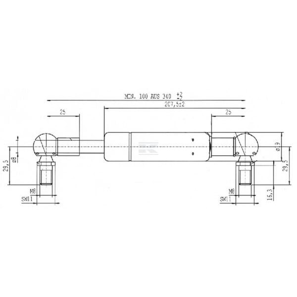 Sprężyna gazowa L340 mm 100N Stabilus CA903442 | Exvi