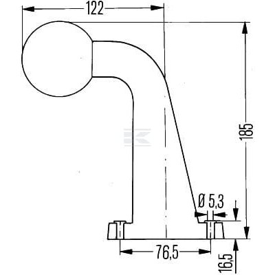 Lampa obrysowa 5W 12V czerwona/biała 2XS950071031 | Exvi