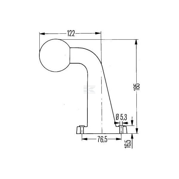 Lampa obrysowa 5W 12V czerwona/biała 2XS950071031 | Exvi