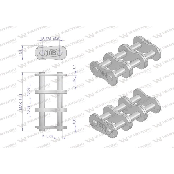 Zamek łańcucha Z10B-3 (R3 5/8) Waryński Z10B3 | Exvi