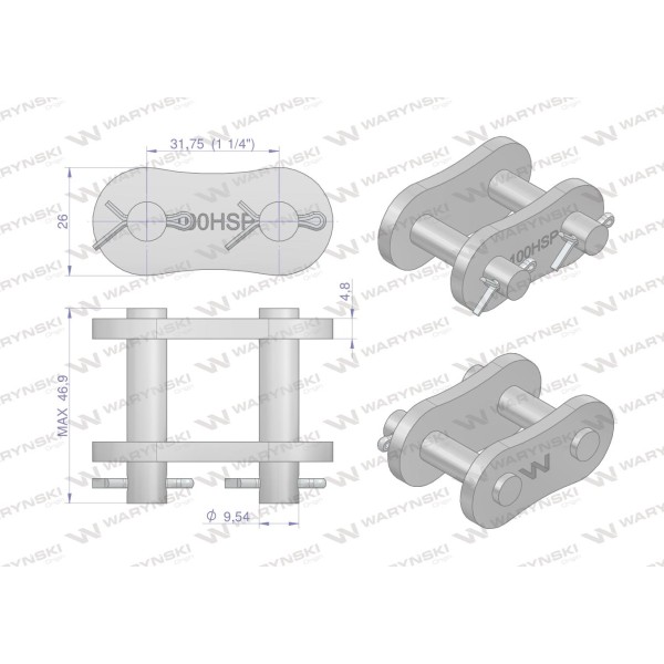 Zamek łańcucha wzmocnionego Z100SP (R1 Z100HSP | Exvi