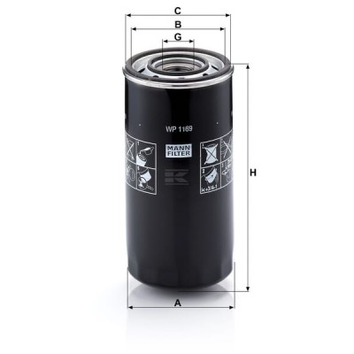 Filtr wymienny oleju smarowego WP1169 | Exvi