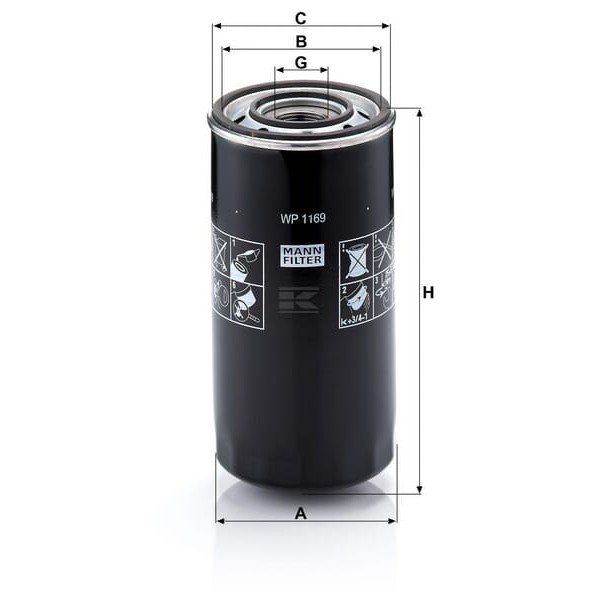Filtr wymienny oleju smarowego WP1169 | Exvi