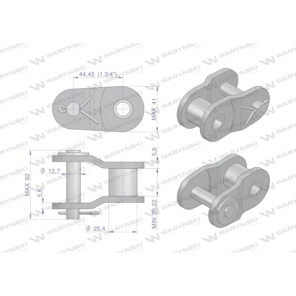 Półogniwo łańcucha wzmocnione P28A-1 ANSI A P28A1 | Exvi