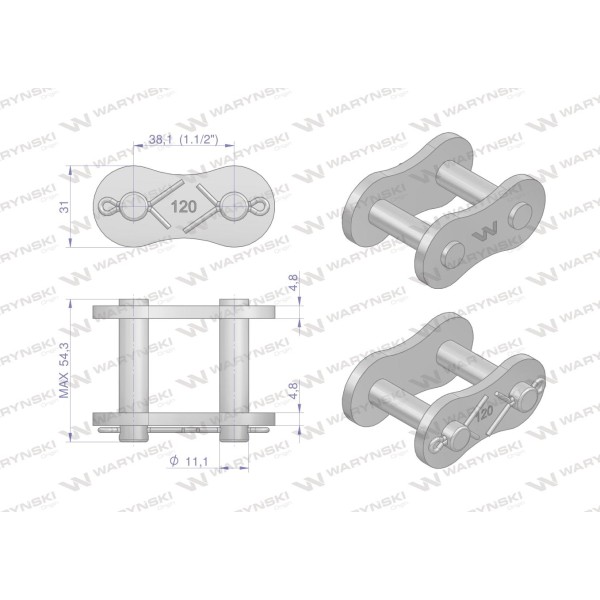 Zamek łańcucha wzmocnionego Z24A-1 ANSI A 120 Z24A1 | Exvi