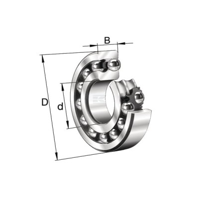 Łożysko kulkowe samonastawne 30x62x16 mm 1206TVH | Exvi