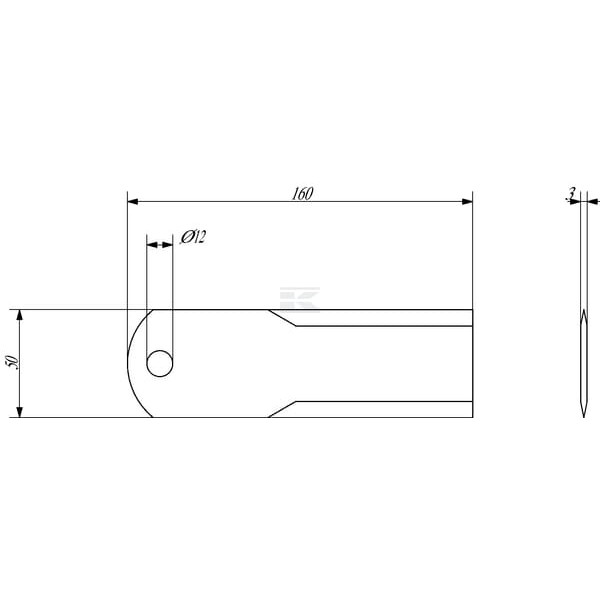Przeciwnóż 160x50x3 mm 280920N | Exvi