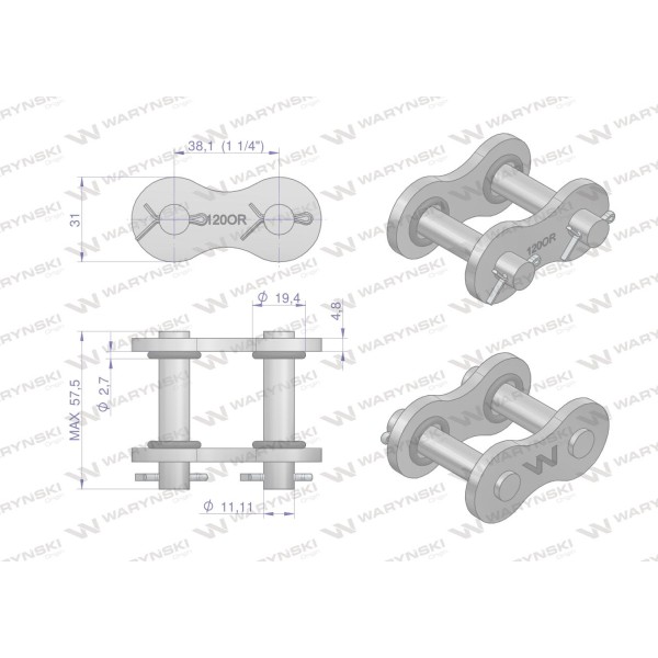 Zamek łańcucha z oringiem ANSI A 120 (R1 Z120OR | Exvi