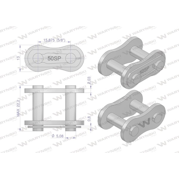 Zamek łańcucha Z50SP (R1 5/8) Waryński ( sprzedawane | Exvi