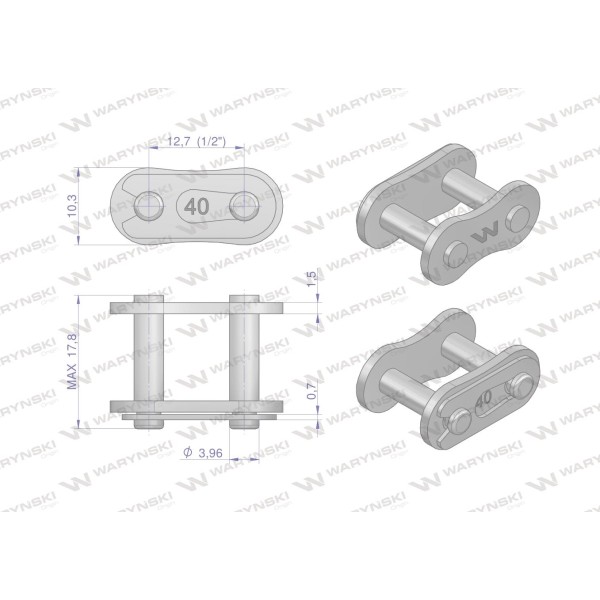 Zamek łańcucha wzmocnionego Z08A-1 ANSI A 40 Z08A1 | Exvi