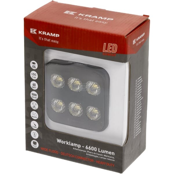 Lampa robocza LED, kwadratowa 60W 6600lm LA10830 | Exvi