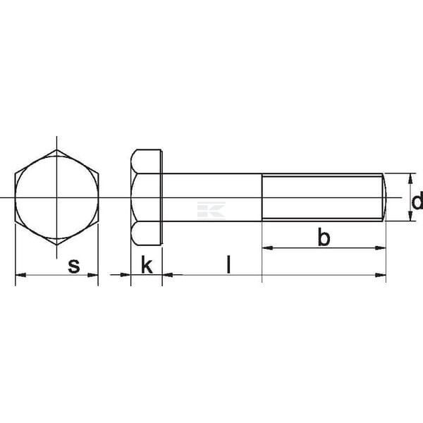 Śruba pół gwint DIN931 M10x55 mm kl.8.8 9311055 | Exvi